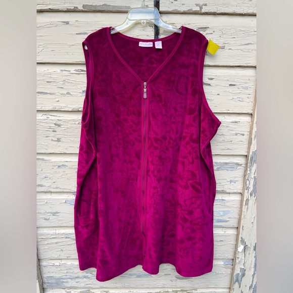 Serenada Summer Velour Terry Cloth Full Zip Robe Swimsuit Cover-Up 3X - Picture 1 of 5